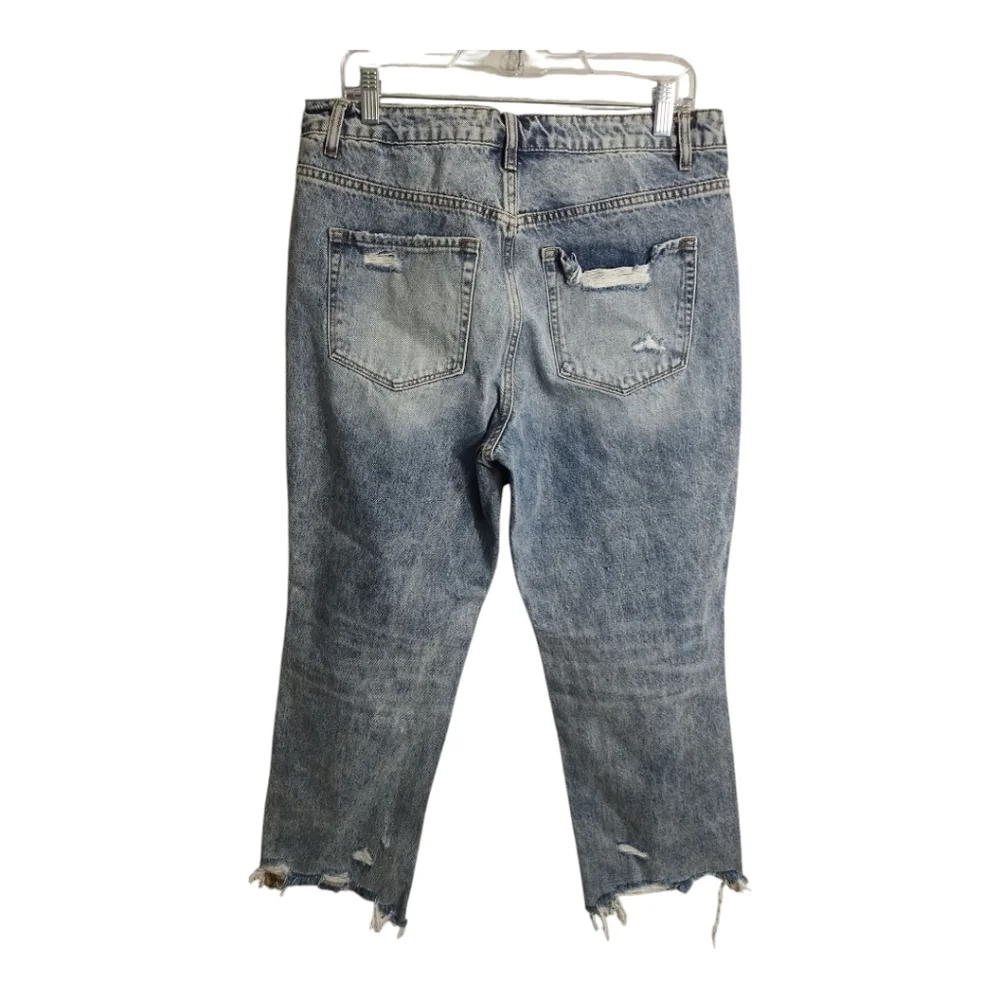 Vervet Blue Melody 90's Vintage High Rise Relaxed Non Stretch Crop Boho Jean 30 - Picture 8 of 10